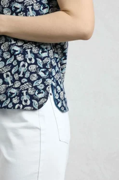 Weird Fish Tunics|Tops & T-Shirts|Paw Paw Organic Cotton Printed T-Shirt Ocean Blue