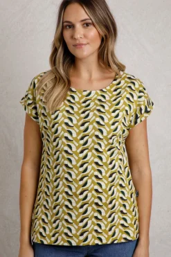 Weird Fish Tunics|Tops & T-Shirts|Paw Paw Organic Cotton Printed T-Shirt Warm Olive