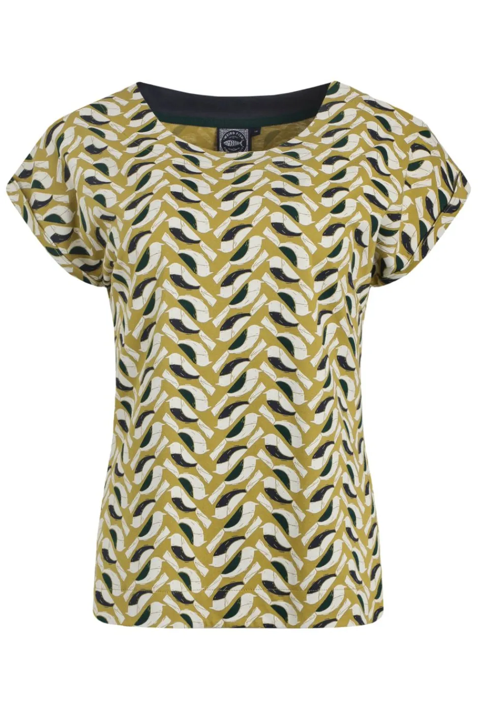 Weird Fish Tunics|Tops & T-Shirts|Paw Paw Organic Cotton Printed T-Shirt Warm Olive