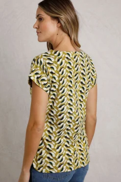 Weird Fish Tunics|Tops & T-Shirts|Paw Paw Organic Cotton Printed T-Shirt Warm Olive