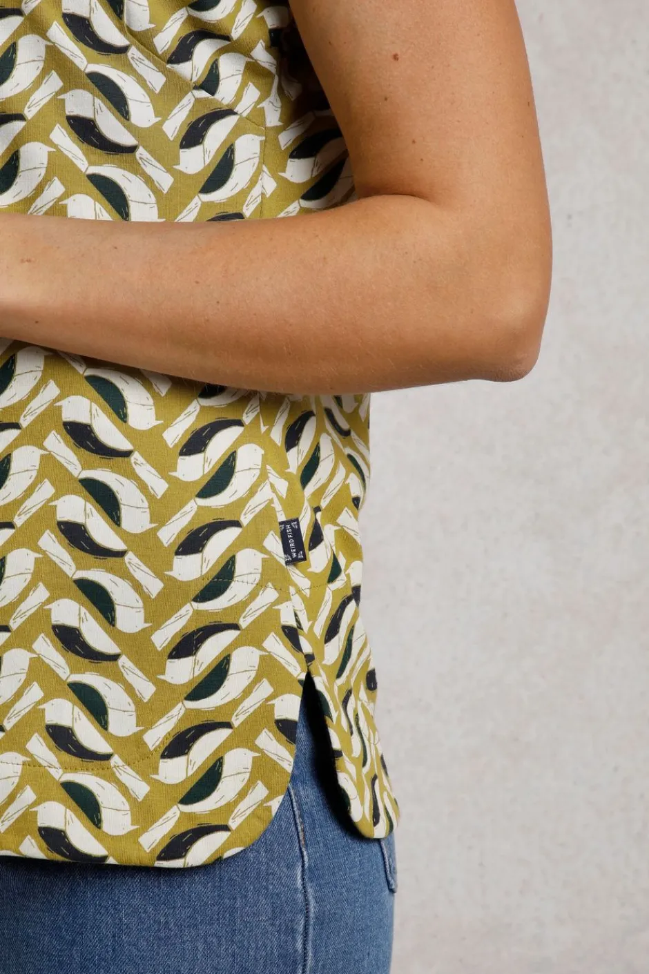 Weird Fish Tunics|Tops & T-Shirts|Paw Paw Organic Cotton Printed T-Shirt Warm Olive