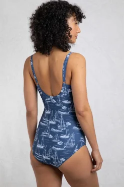 Weird Fish Swimwear & Changing Robes|Swimwear|Penelope Eco Printed Swimsuit Ensign Blue