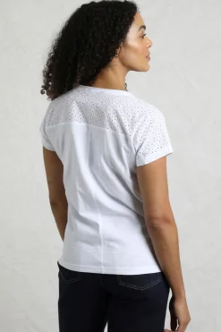 Weird Fish Tunics|Tops & T-Shirts|Pernille Organic Cotton Cutaway T-Shirt White