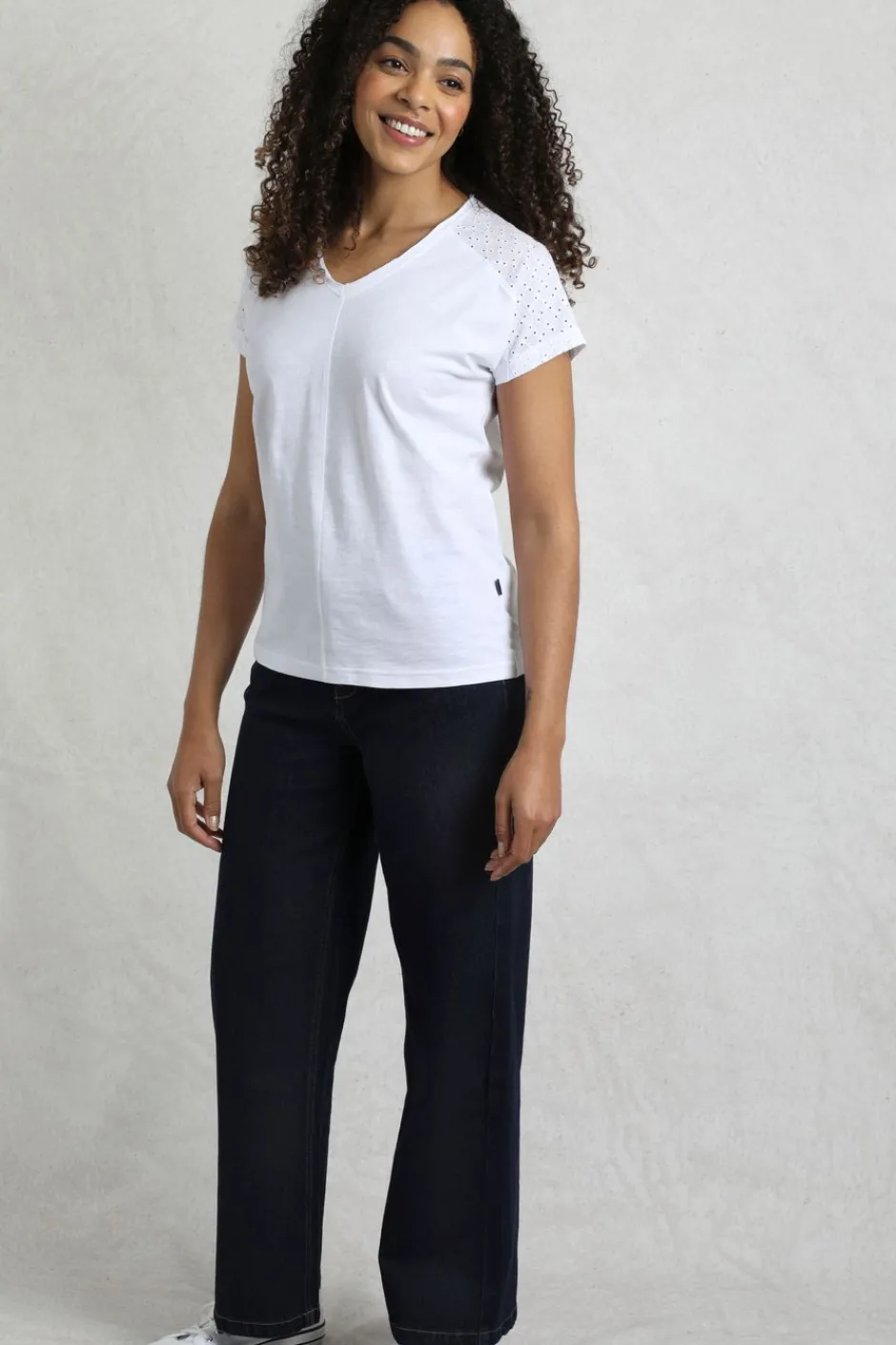 Weird Fish Tunics|Tops & T-Shirts|Pernille Organic Cotton Cutaway T-Shirt White