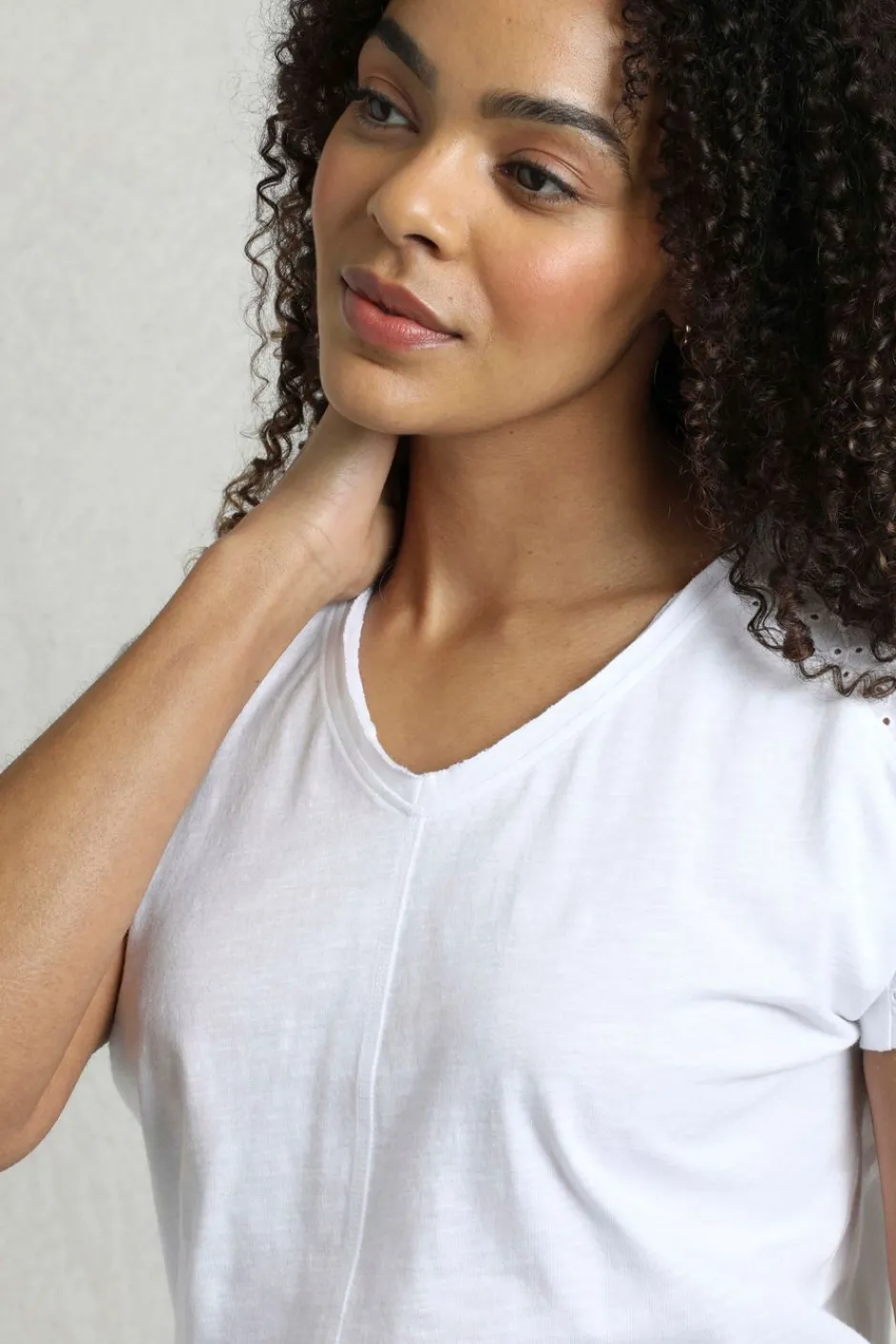 Weird Fish Tunics|Tops & T-Shirts|Pernille Organic Cotton Cutaway T-Shirt White