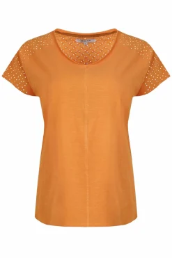 Weird Fish Tunics|Tops & T-Shirts|Pernille Organic Cotton Cutaway T-Shirt Orange