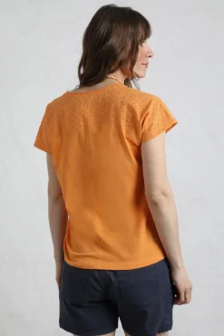Weird Fish Tunics|Tops & T-Shirts|Pernille Organic Cotton Cutaway T-Shirt Orange