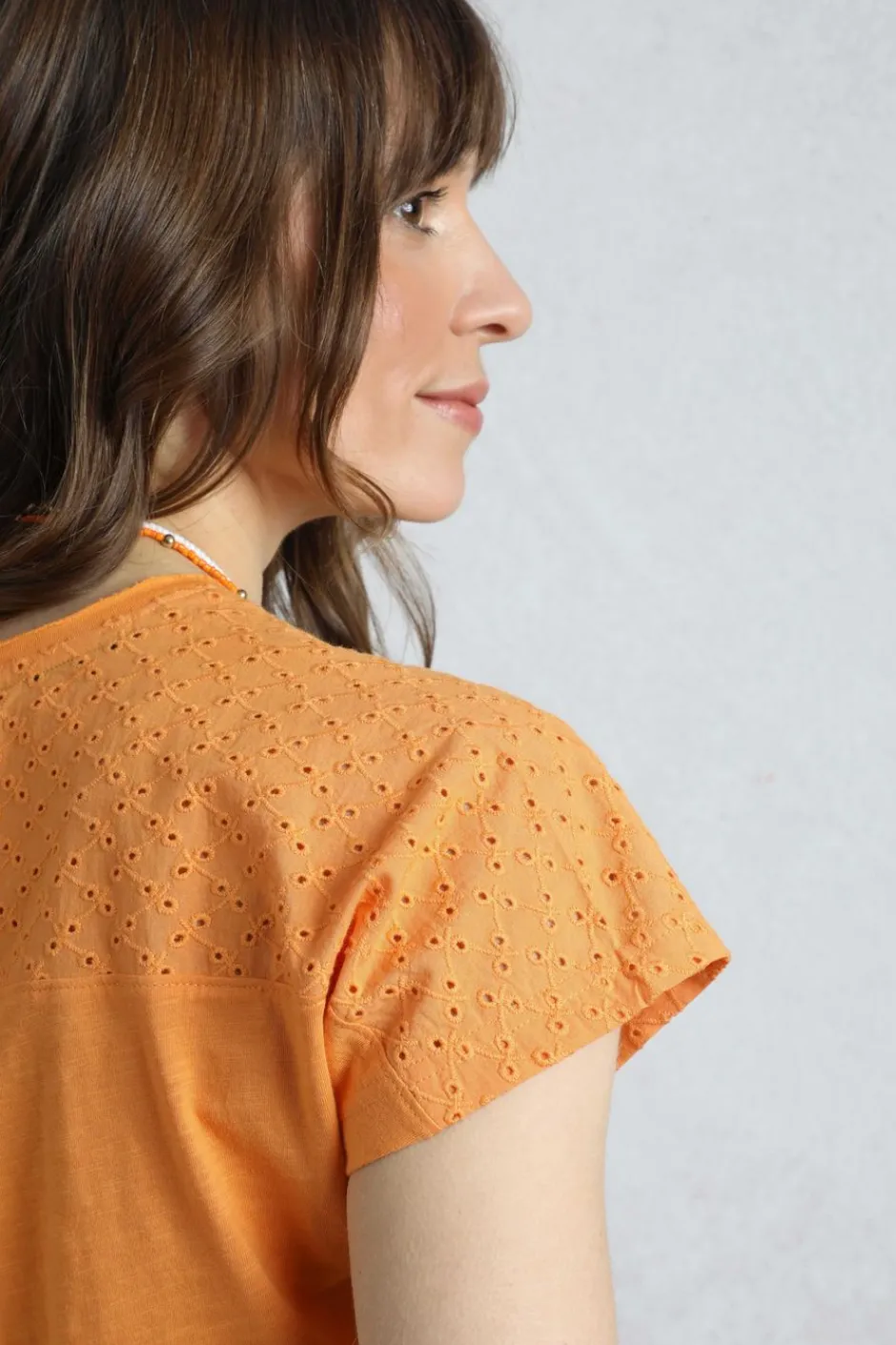 Weird Fish Tunics|Tops & T-Shirts|Pernille Organic Cotton Cutaway T-Shirt Orange