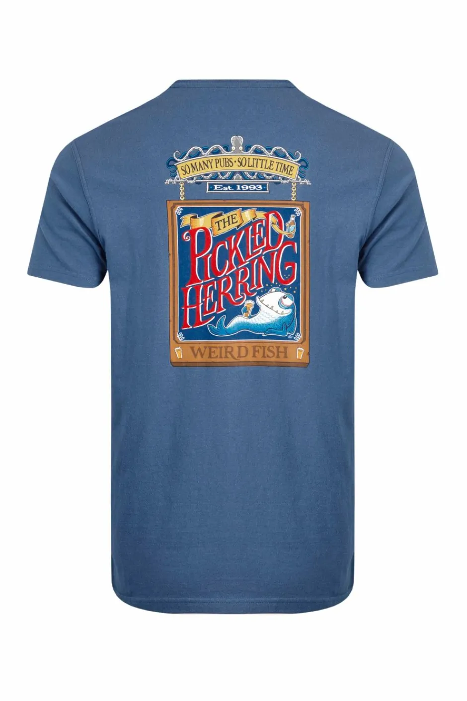 Weird Fish T-Shirts|Pickled Back Print Artist T-Shirt Ensign Blue