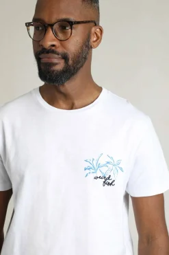Weird Fish T-Shirts|Porter Organic Cotton Chest Print T-Shirt White