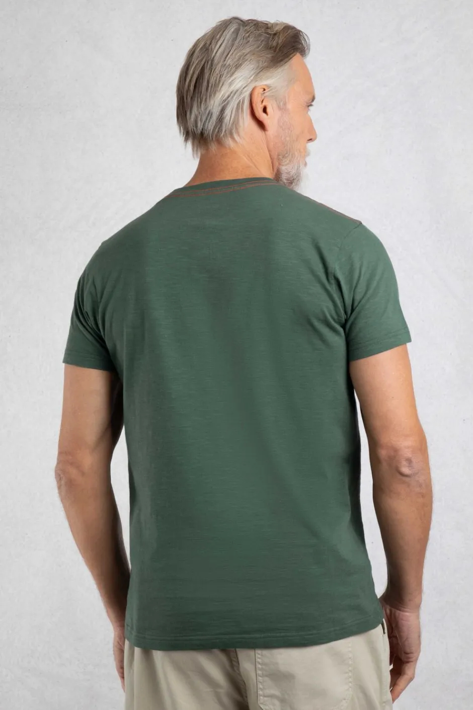 Weird Fish T-Shirts|Porter Organic Cotton Chest Print T-Shirt Army Green