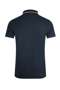 Weird Fish Polo & Rugby Shirts|Powell Organic Cotton Textured Jersey Polo Shirt Navy