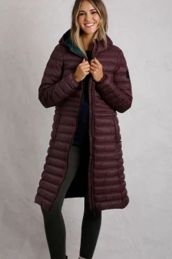 Weird Fish Coats, Jackets And Gilets|Ravinia Lightweight Padded Long-Line Jacket Mulled Wine