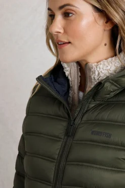 Weird Fish Coats, Jackets And Gilets|Ravinia Lightweight Padded Long-Line Jacket Fir Green