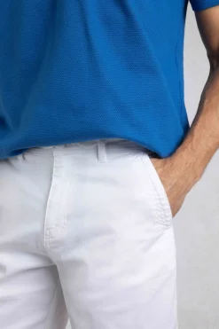 Weird Fish Shorts|Rayburn Organic Cotton Flat Front Shorts White