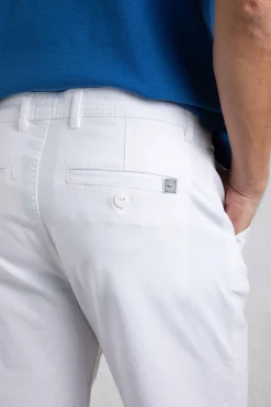 Weird Fish Shorts|Rayburn Organic Cotton Flat Front Shorts White