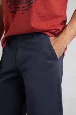 Weird Fish Shorts|Rayburn Organic Cotton Flat Front Shorts Navy