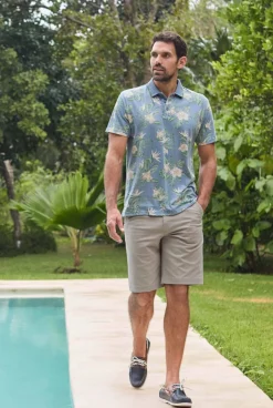Weird Fish Shorts|Rayburn Organic Cotton Flat Front Shorts Flint Stone