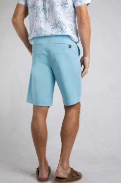 Weird Fish Shorts|Rayburn Organic Cotton Flat Front Shorts Powder Blue