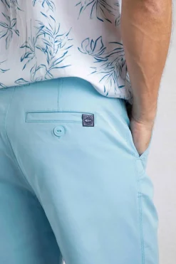 Weird Fish Shorts|Rayburn Organic Cotton Flat Front Shorts Powder Blue