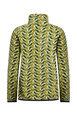 Weird Fish Fleece|Reena 1/4 Zip Printed Microfleece Warm Olive