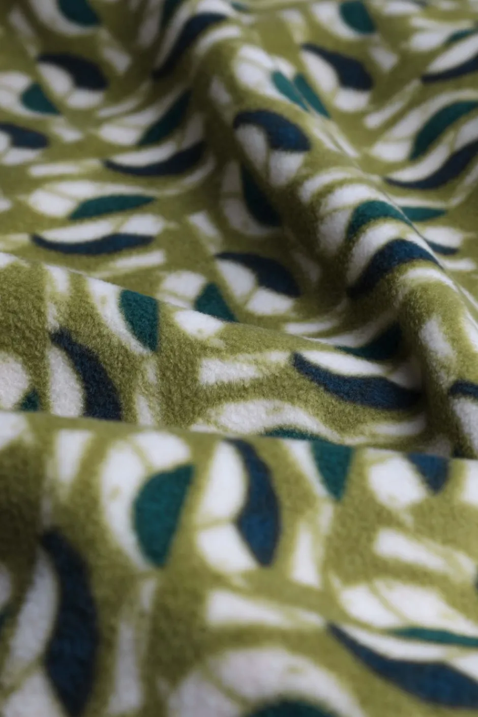 Weird Fish Fleece|Reena 1/4 Zip Printed Microfleece Warm Olive