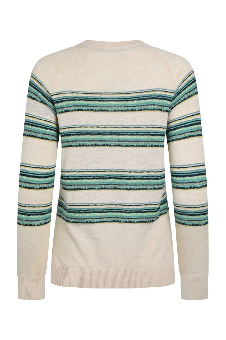 Weird Fish Jumpers & Cardigans|Knitwear|Reka Lightweight Striped Crew Neck Jumper Light Cream