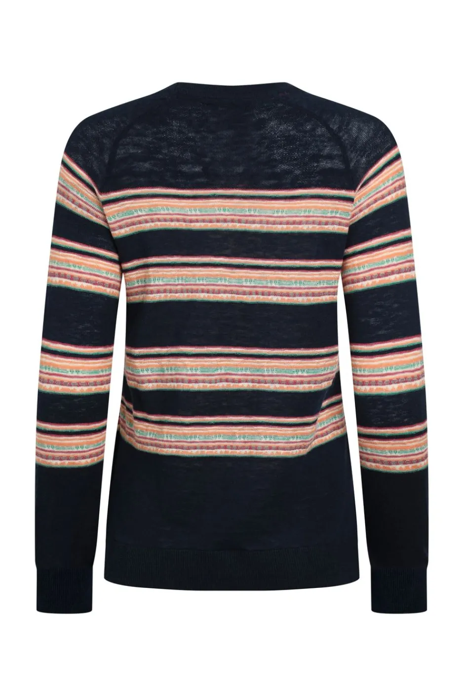 Weird Fish Jumpers & Cardigans|Knitwear|Reka Lightweight Striped Crew Neck Jumper Navy