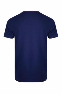 Weird Fish T-Shirts|Riggers Organic Cotton Reverse Print Graphic T-Shirt Dark Blue