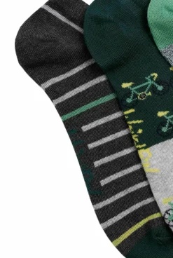 Weird Fish Socks & Underwear|Socks & Underwear|Rolph Trainer Socks 3 Pack Forest Green