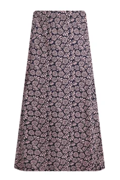 Weird Fish Skirts|Romaro Printed Jersey Midi Skirt Tea Rose