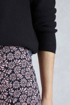 Weird Fish Skirts|Romaro Printed Jersey Midi Skirt Tea Rose