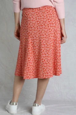 Weird Fish Skirts|Romaro Printed Jersey Midi Skirt Crimson