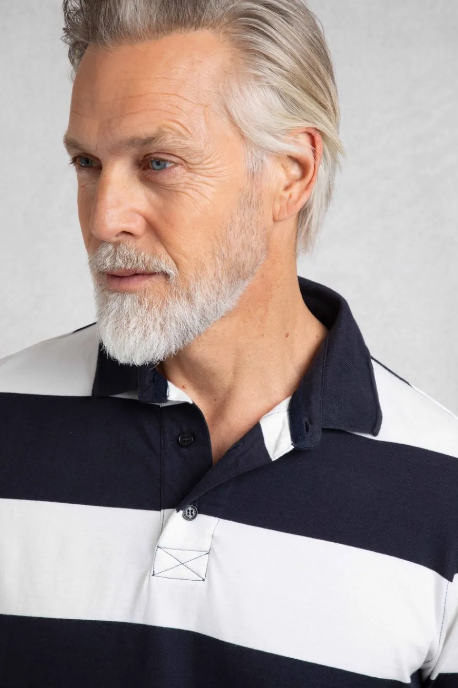 Weird Fish Polo & Rugby Shirts|Ronald Organic Cotton Striped Polo Shirt Navy