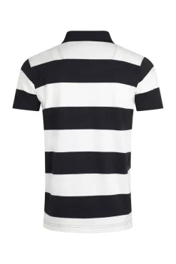 Weird Fish Polo & Rugby Shirts|Ronald Organic Cotton Striped Polo Shirt Navy