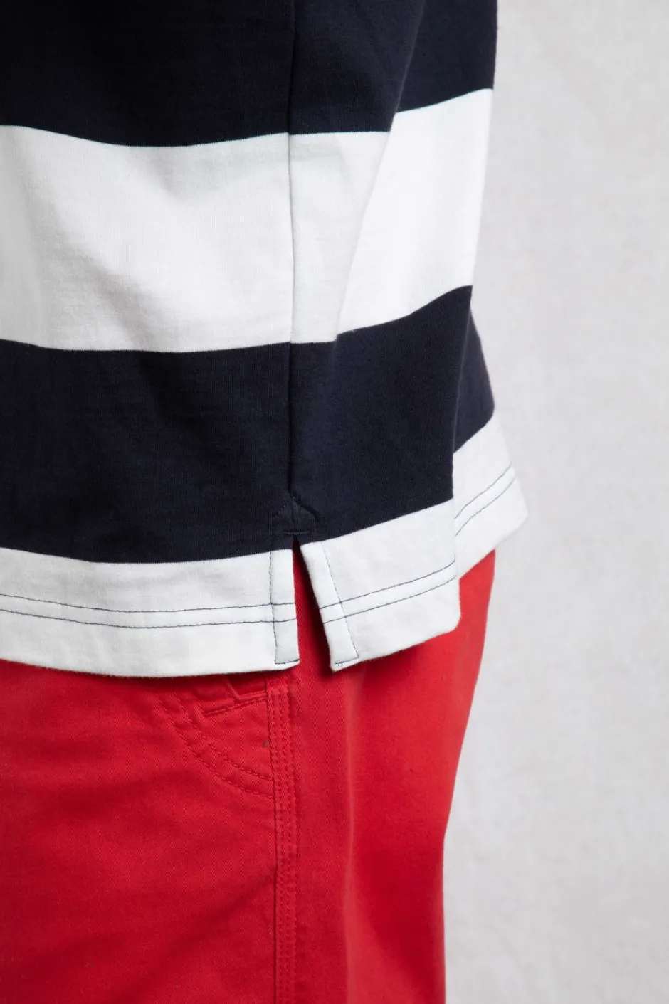 Weird Fish Polo & Rugby Shirts|Ronald Organic Cotton Striped Polo Shirt Navy