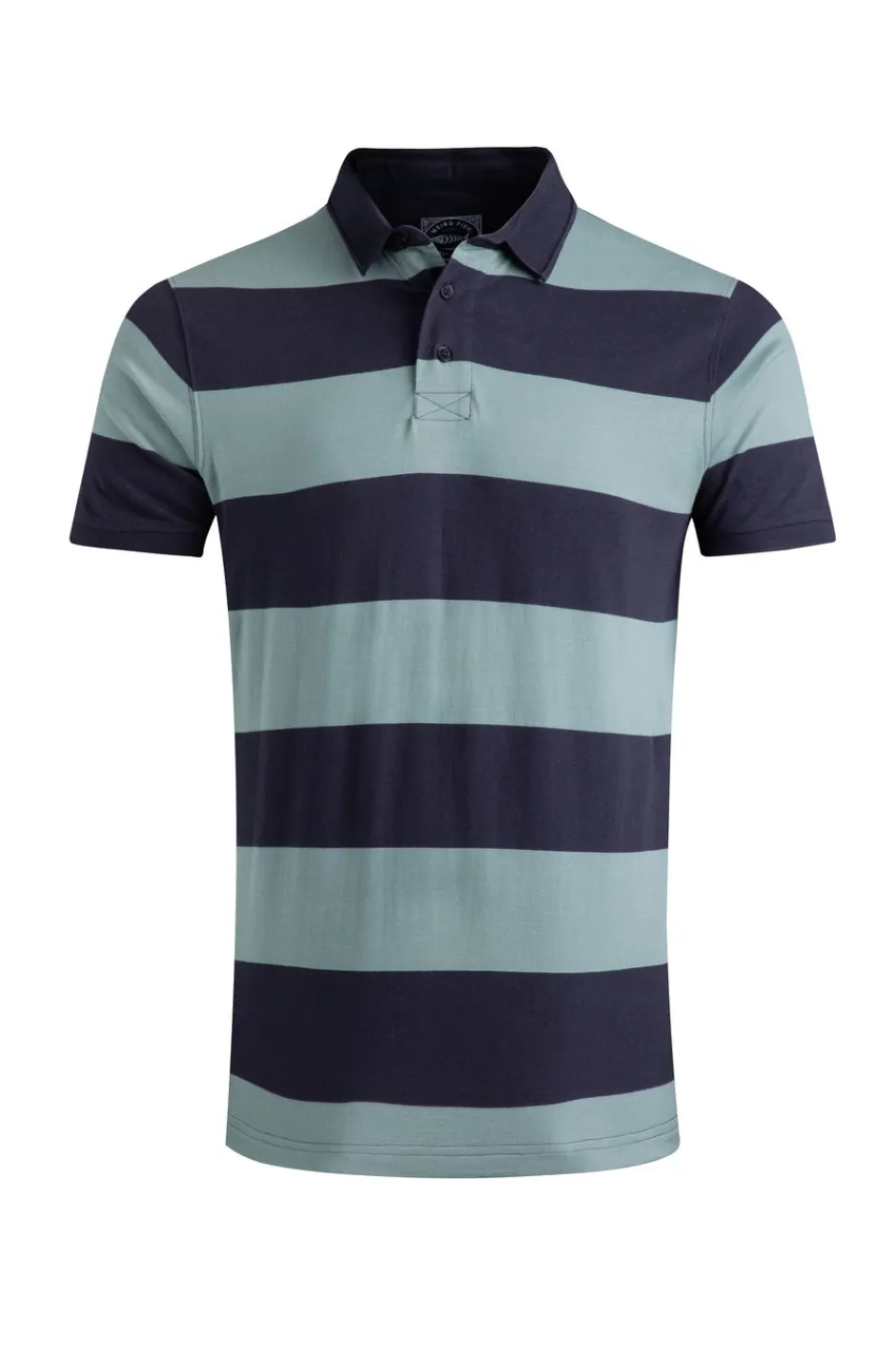 Weird Fish Polo & Rugby Shirts|Ronald Organic Cotton Striped Polo Shirt Dusty Teal