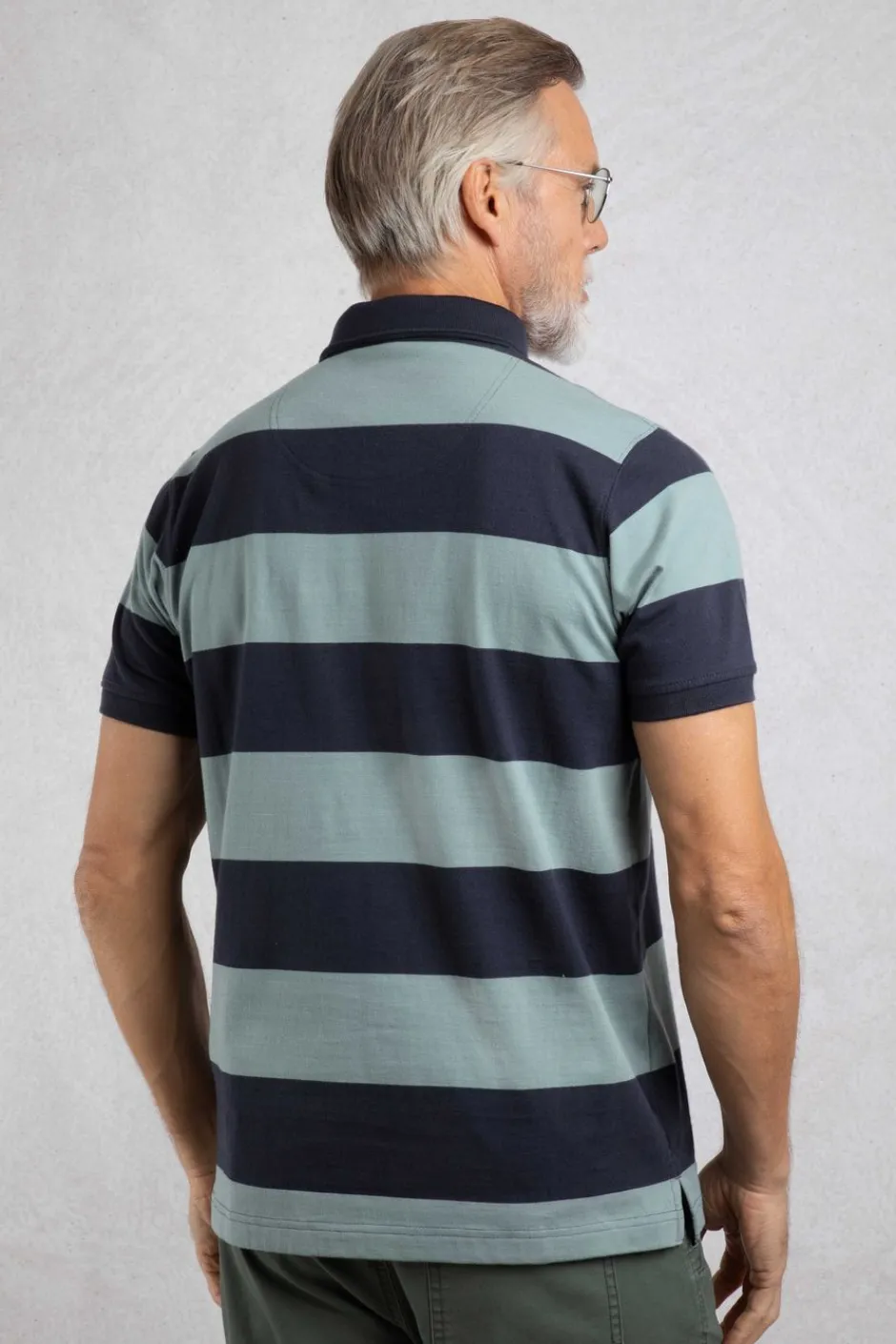 Weird Fish Polo & Rugby Shirts|Ronald Organic Cotton Striped Polo Shirt Dusty Teal