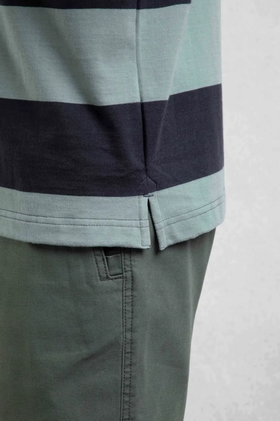 Weird Fish Polo & Rugby Shirts|Ronald Organic Cotton Striped Polo Shirt Dusty Teal