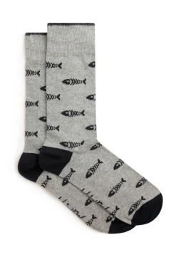 Weird Fish Socks & Underwear|Socks & Underwear|Ronan Branded Bones Socks 3 Pack Grey