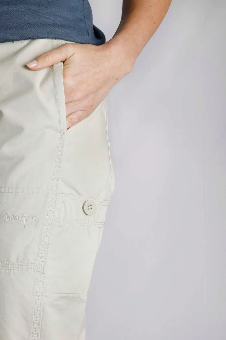 Weird Fish Shorts|Leggings|Salena 3/4 Length Trousers Oyster