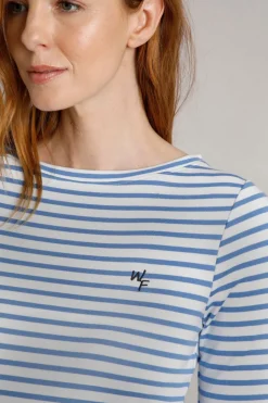 Weird Fish Tunics|Tops & T-Shirts|Sally Striped Long Sleeve T-Shirt Riviera Blue