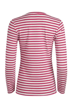 Weird Fish Tunics|Tops & T-Shirts|Sally Striped Long Sleeve T-Shirt Dark Raspberry