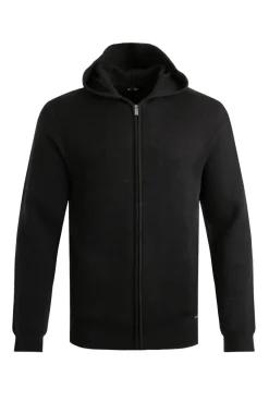 Weird Fish Sweatshirts & Hoodies|Samuel Knitted Full Zip Hooded Jumper Black