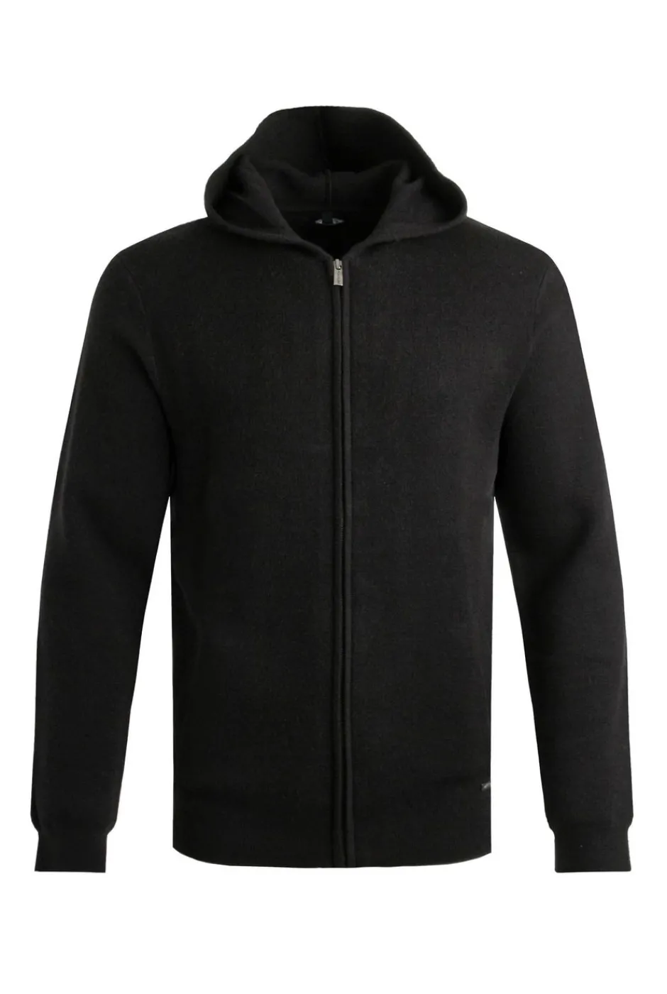 Weird Fish Sweatshirts & Hoodies|Samuel Knitted Full Zip Hooded Jumper Black