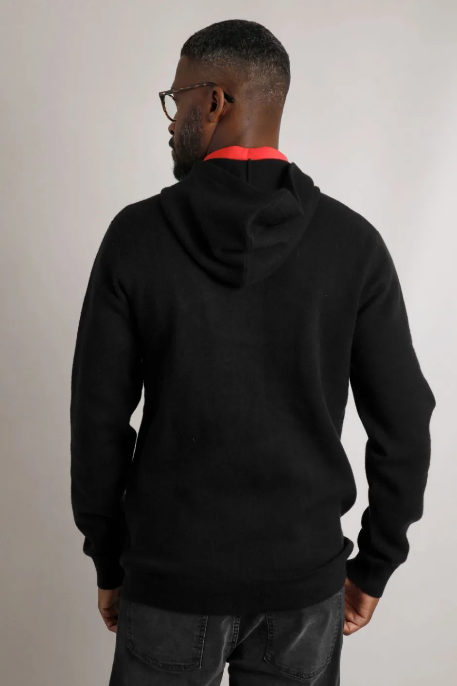 Weird Fish Sweatshirts & Hoodies|Samuel Knitted Full Zip Hooded Jumper Black