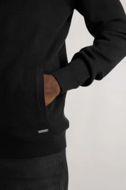 Weird Fish Sweatshirts & Hoodies|Samuel Knitted Full Zip Hooded Jumper Black
