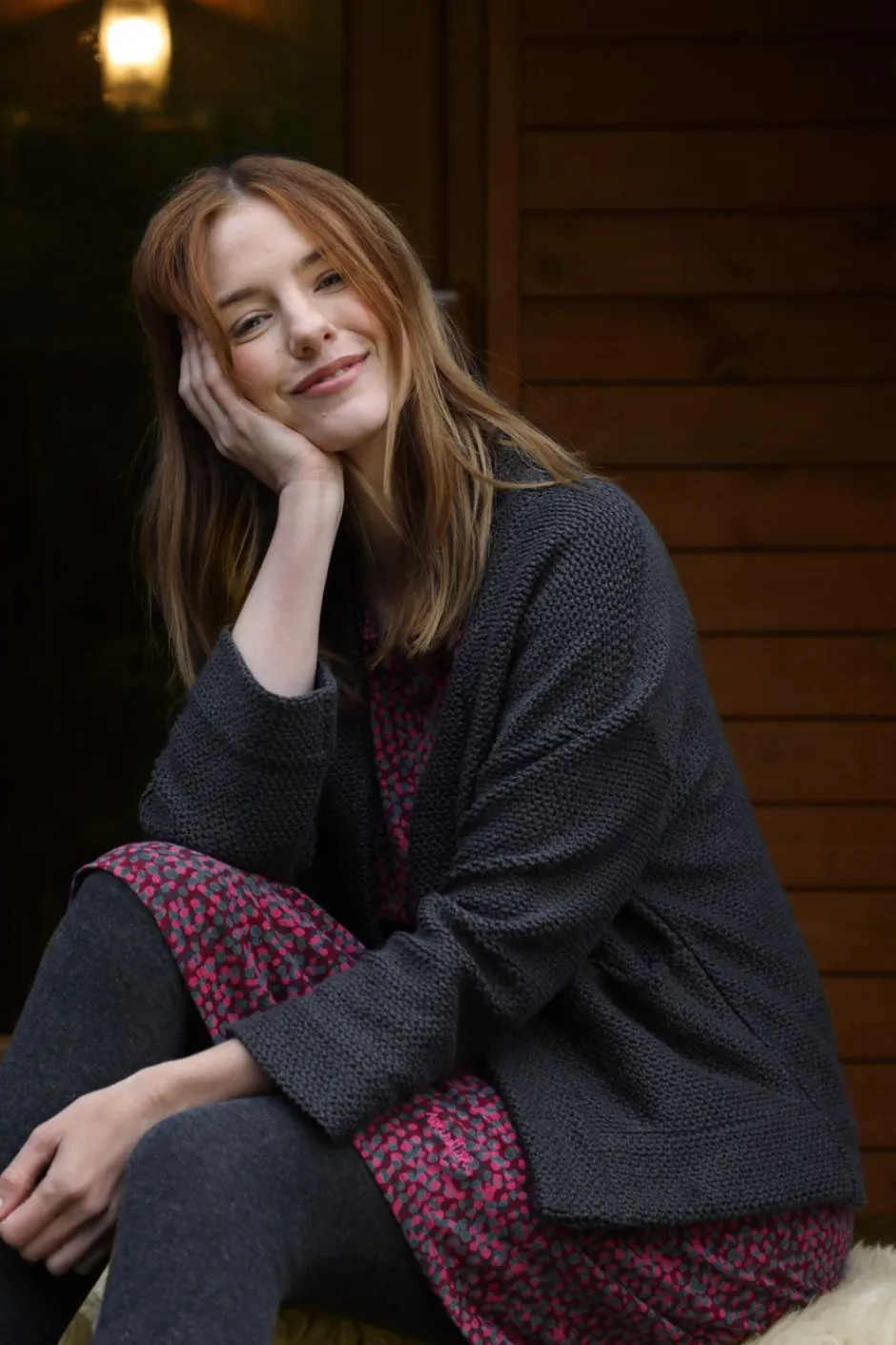 Weird Fish Sweatshirts & Hoodies|Santosh Cropped Eco Macaroni Kimono Cardigan Navy