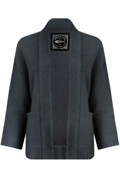 Weird Fish Sweatshirts & Hoodies|Santosh Cropped Eco Macaroni Kimono Cardigan Navy
