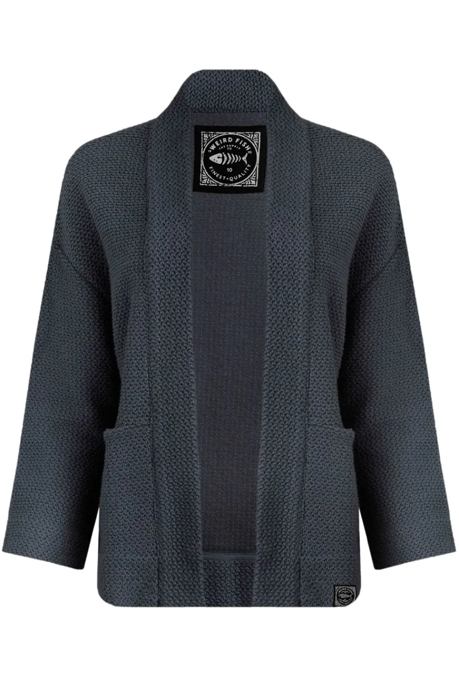 Weird Fish Sweatshirts & Hoodies|Santosh Cropped Eco Macaroni Kimono Cardigan Navy